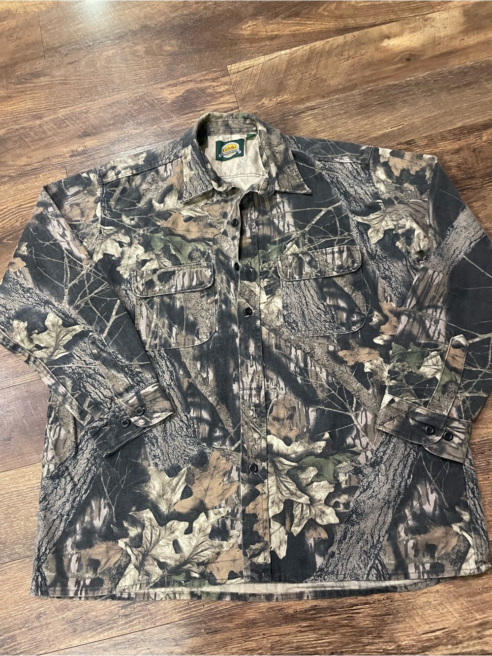 Vintage Cabelas Men's Camouflage Shirt Jacket - Brown/Green/Black